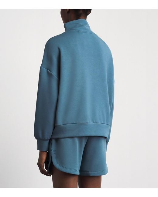 Varley Blue Doublesoft Hawley Half-Zip Sweatshirt