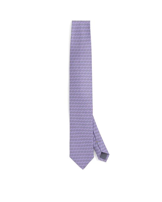 Eton of Sweden Purple Silk Geometric Pattern Tie for men