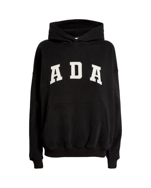 ADANOLA Black Oversized Logo Hoodie