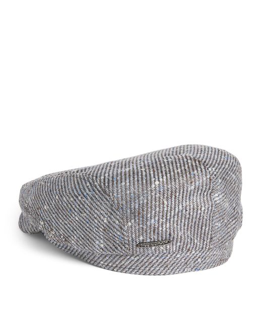 Stetson Gray Silk-Virgin Wool Blend Driver Cap for men