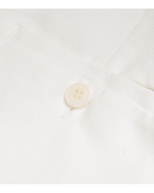 Weekend by Maxmara White Cotton-Linen Shorts