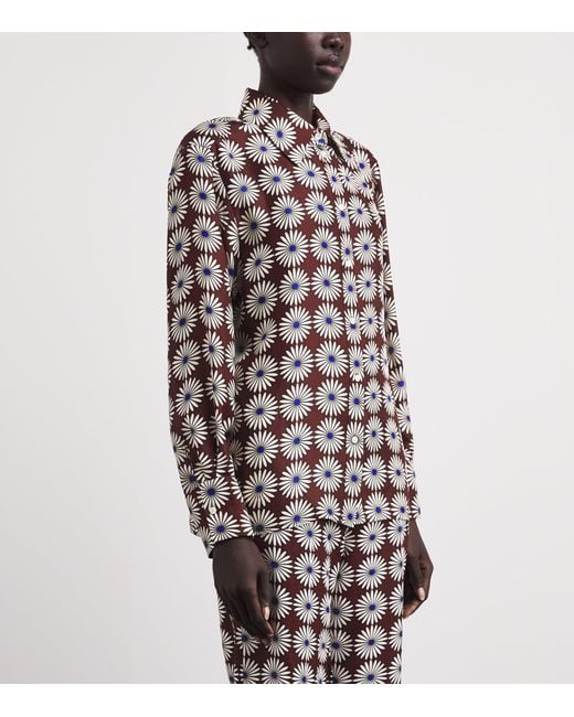 Sandro Brown Silk Floral Shirt