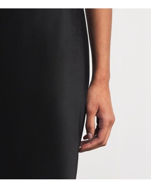 Victoria Beckham Black Lace-Trim Midi Skirt
