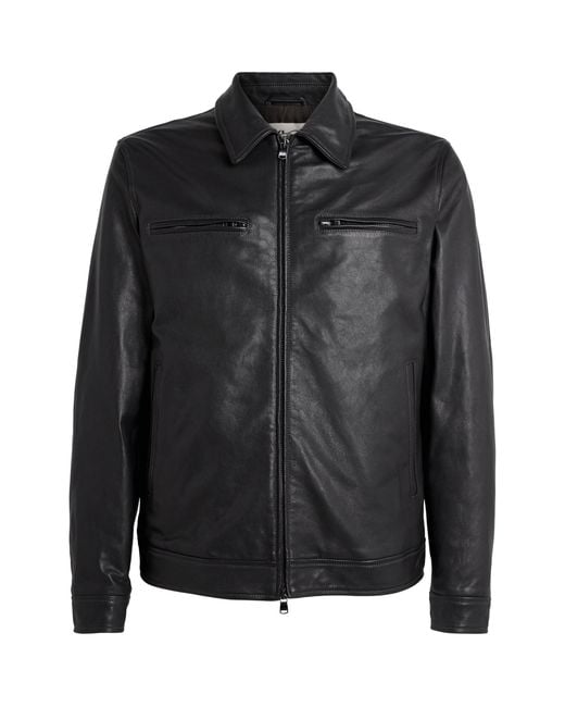 Valstar Black Biker Grained Leather Jacket for men