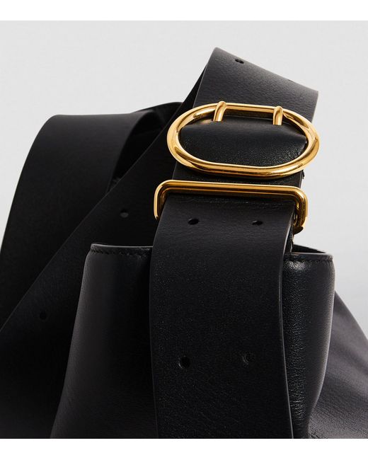 Jil Sander Black Medium Leather Folded Tote Bag