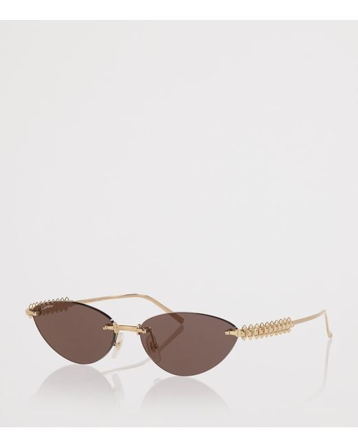 Cartier Brown Metal 06L001798 Cat-Eye Sunglasses