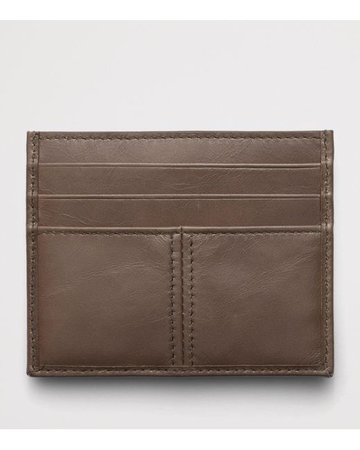 Prada Brown Calfskin Triangle Card Holder for men
