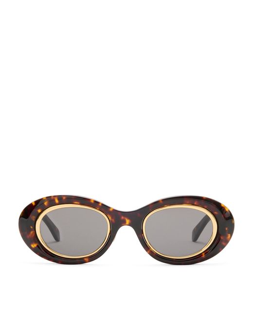 Loewe Brown Mini Anagram Oval Sunglasses