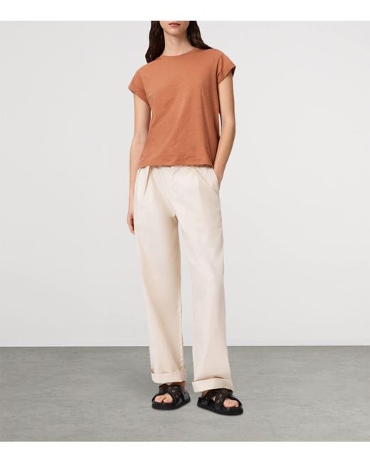 AllSaints Brown Organic Cotton Anna T-Shirt