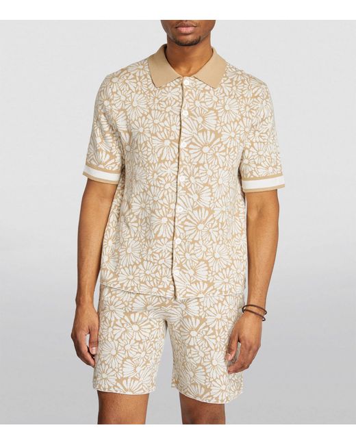 CHE Natural Knitted Daisy Jacquard Shirt for men