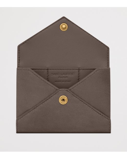 Saint Laurent Brown Letter Card Holder