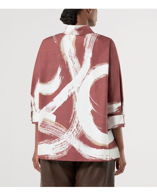 Marina Rinaldi Red Cotton Print Shirt