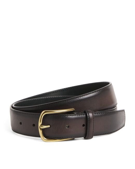 Officine Creative Black Leather Belt for men