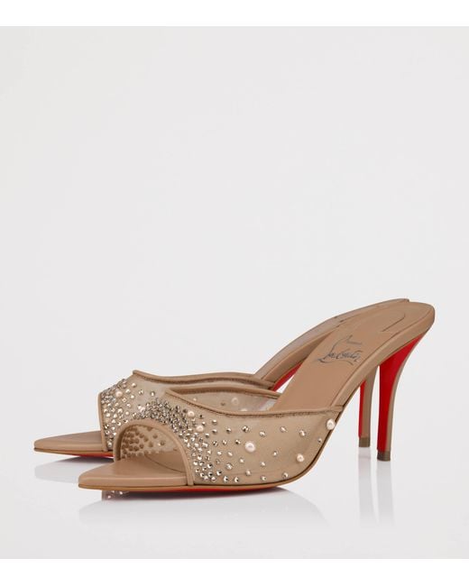 Christian Louboutin Pink Miss Z Embellished Mules 80