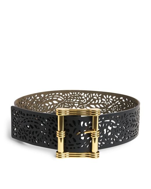 Etro Black Reversible Laser-Cut Belt