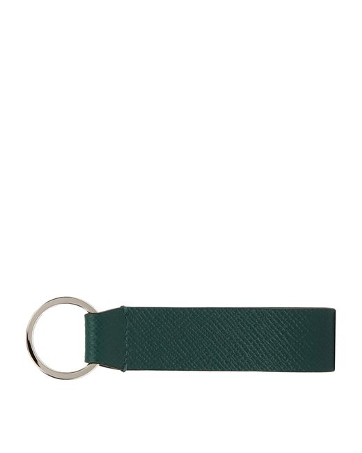 Smythson Green Panama Leather Keyring