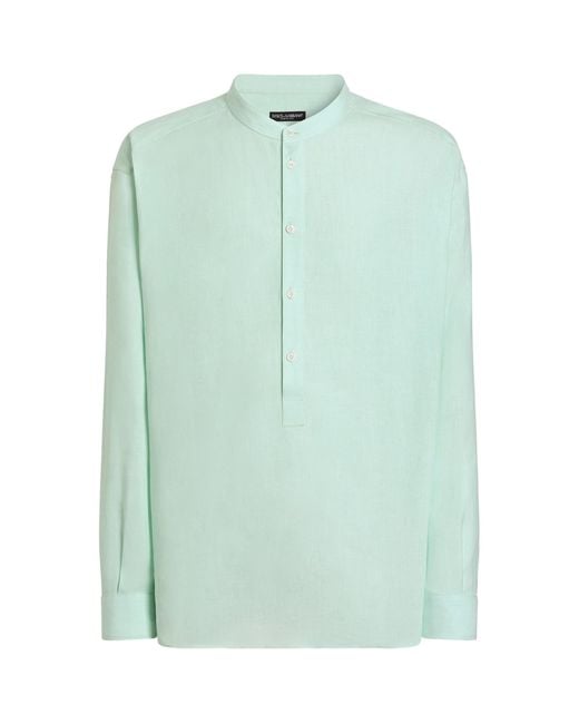 Dolce & Gabbana Green Linen Shirt for men