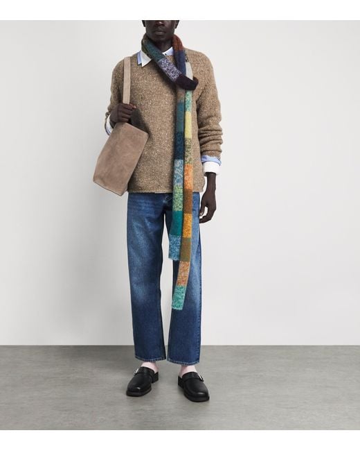 Auralee Brown Wool Tweed Sweater for men