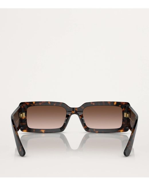 Dolce & Gabbana Brown Acetate Rectangle Sunglasses