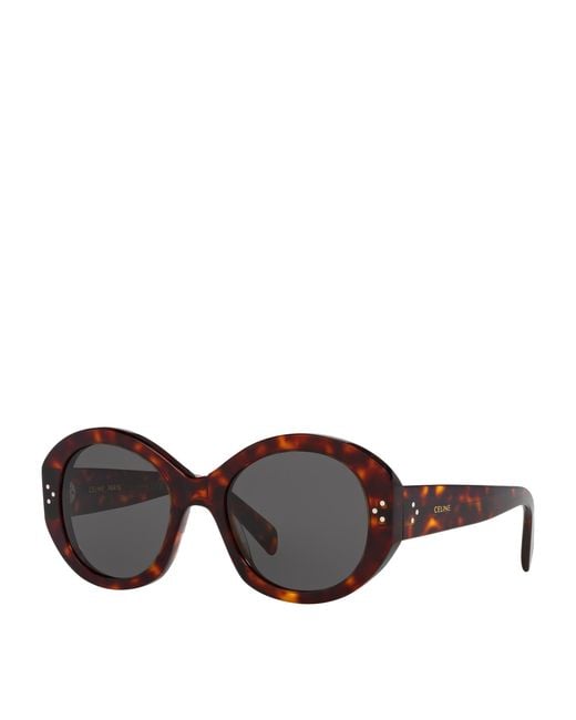Céline Brown Tortoiseshell Round Sunglasses