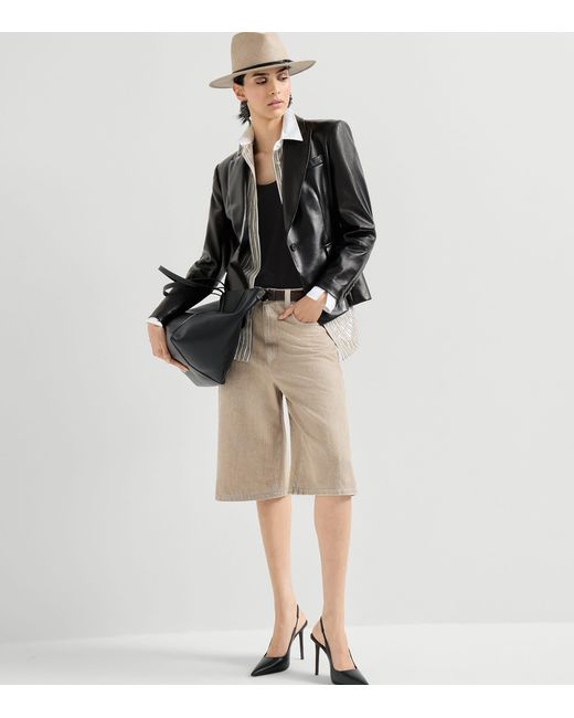 Brunello Cucinelli Black Stretch-Silk Reversible Tank Top