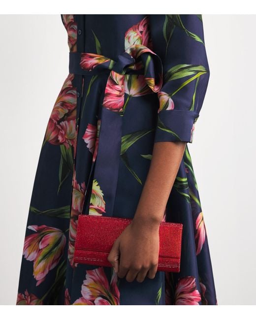 Carolina Herrera Blue Silk Floral Trench Gown
