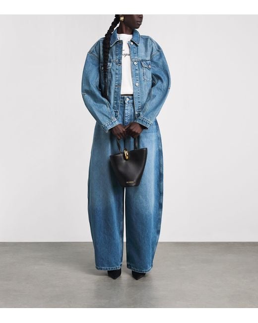 Jacquemus Blue Curved Denim Jacket