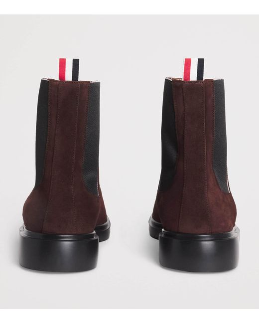 Thom Browne Brown Suede Chelsea Boots for men