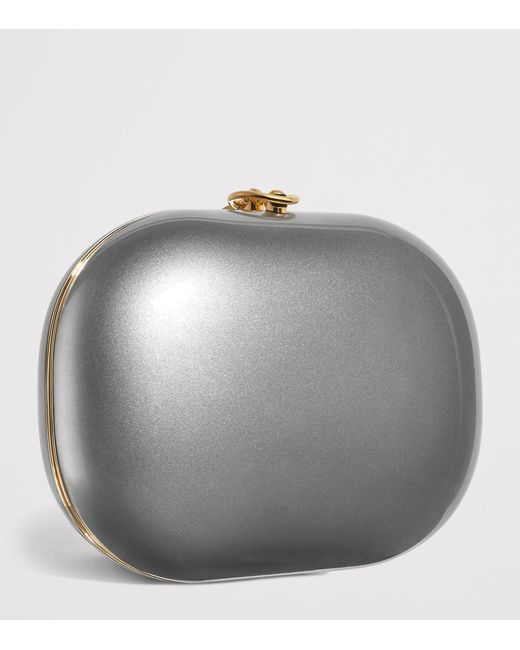 Jeffrey Levinson Gray Oval Elina Clutch Bag