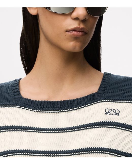 Loewe Blue Cotton-Wool Stripe Sweater