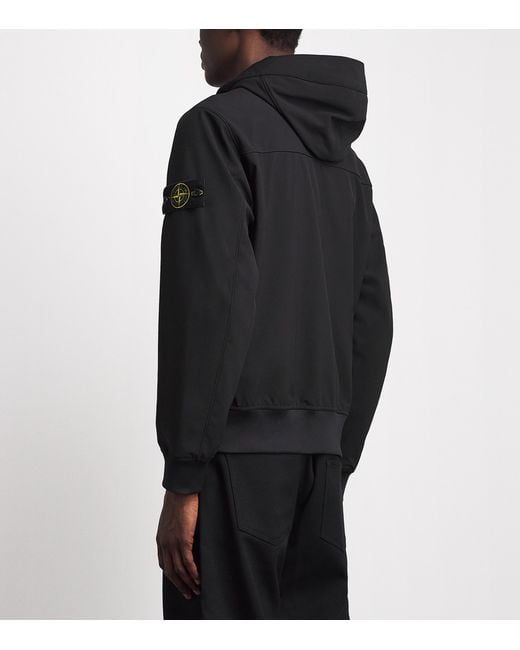 Stone Island Black Light Soft Shell-R Hooded Jacket for men