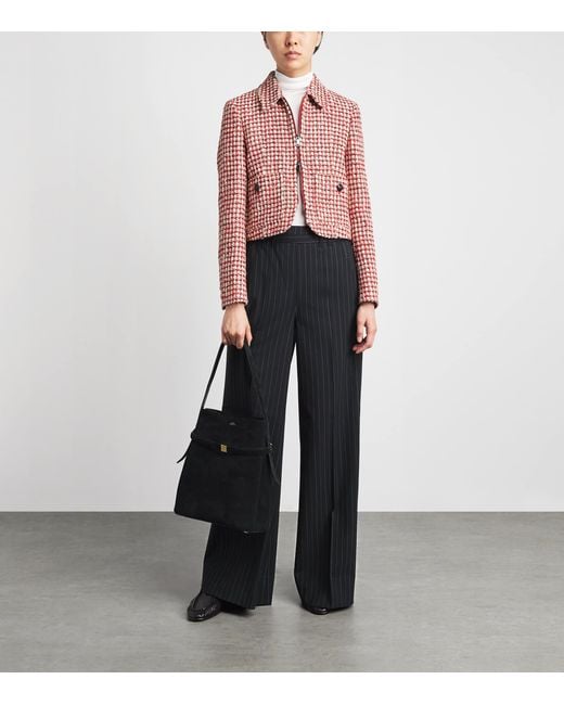 ME+EM Red Tweed Heritage Cropped Jacket