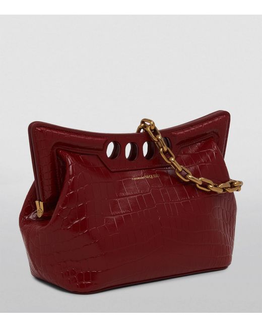 Alexander McQueen Red Leather The Peak Shoulder Bag