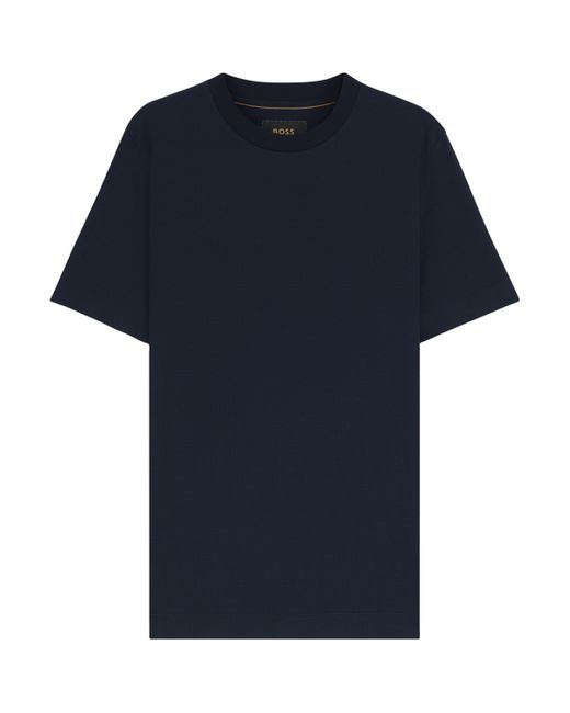 Boss Blue Cotton-Silk Check T-Shirt for men