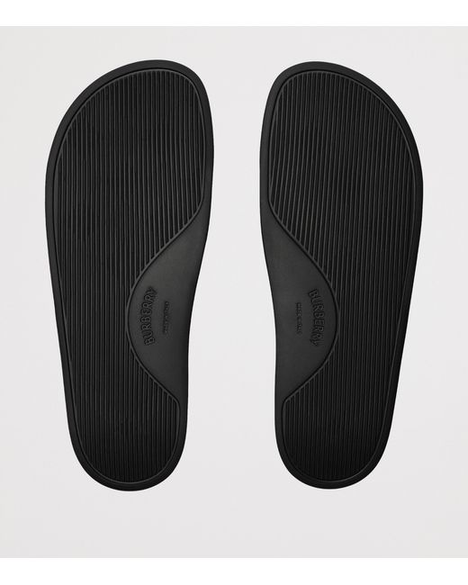 Burberry Brown Check Slides for men