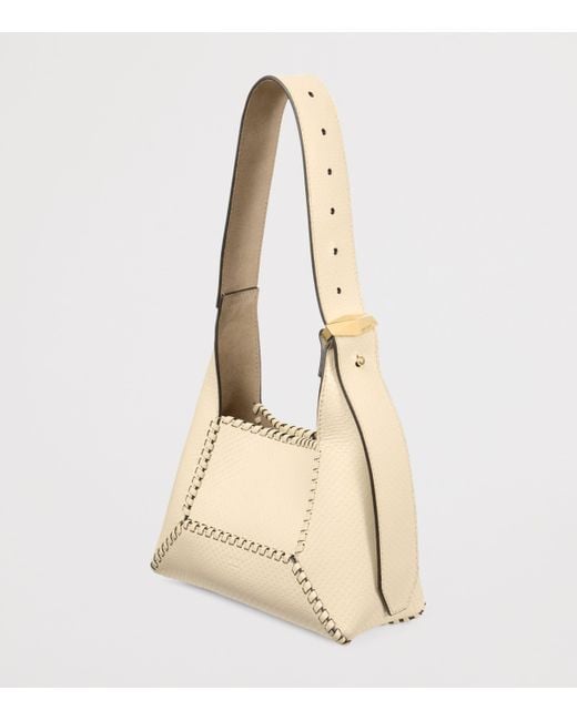 Jimmy Choo Natural Snake-Print Diamond Shoulder Bag
