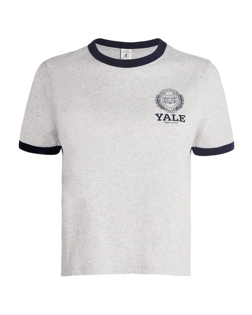 Sporty & Rich White Cotton Yale T-Shirt