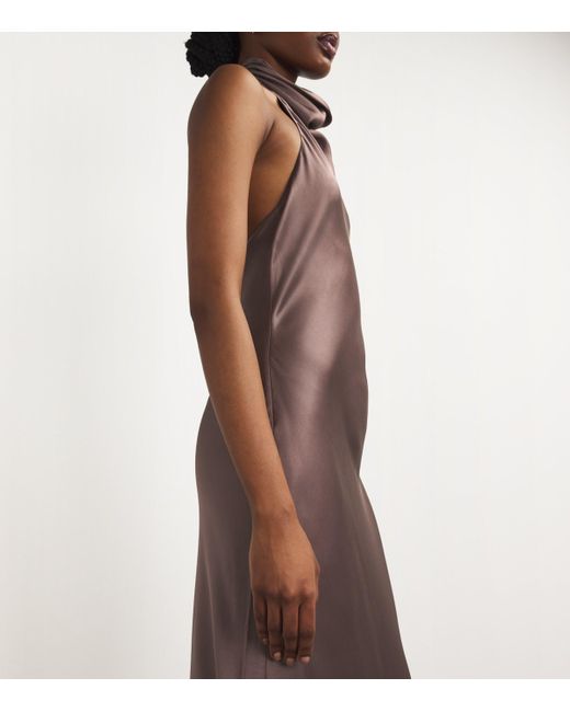 Anine Bing Brown Silk Eliana Maxi Dress