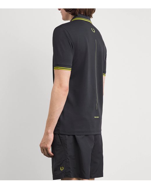 Fred Perry Black Piqué Logo Tennis Polo Shirt for men