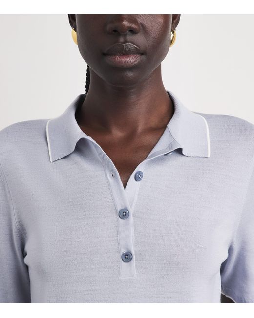 Eleventy Blue Wool Polo Sweater