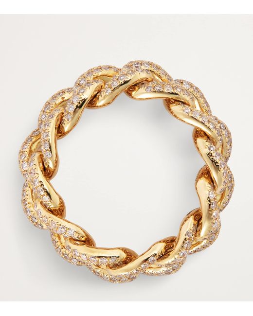 SHAY Metallic Medium And Diamond Link Ring
