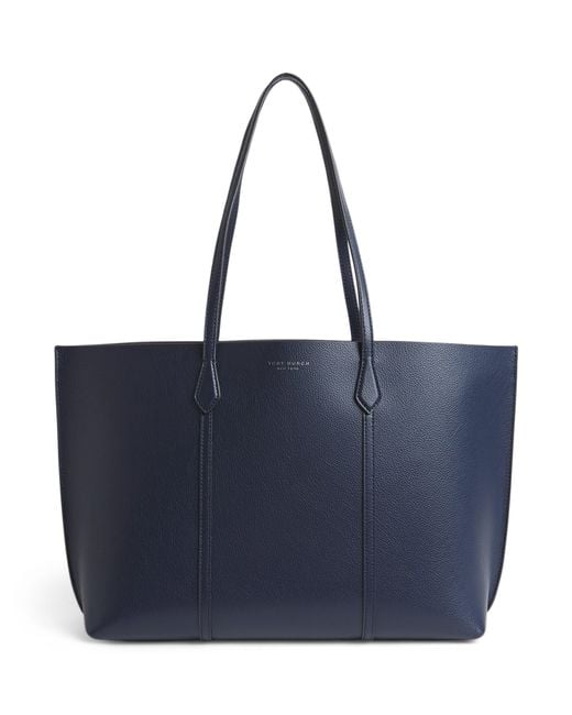Tory Burch Blue Leather Perry Tote Bag