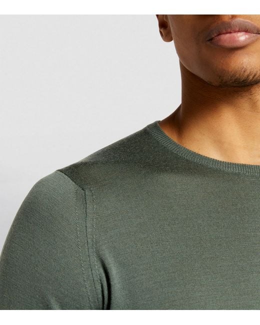 John Smedley Green Extra-fine Merino Wool Sweater for men