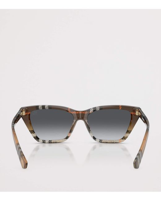 Burberry Gray Acetate Be4468 Cat Eye Sunglasses