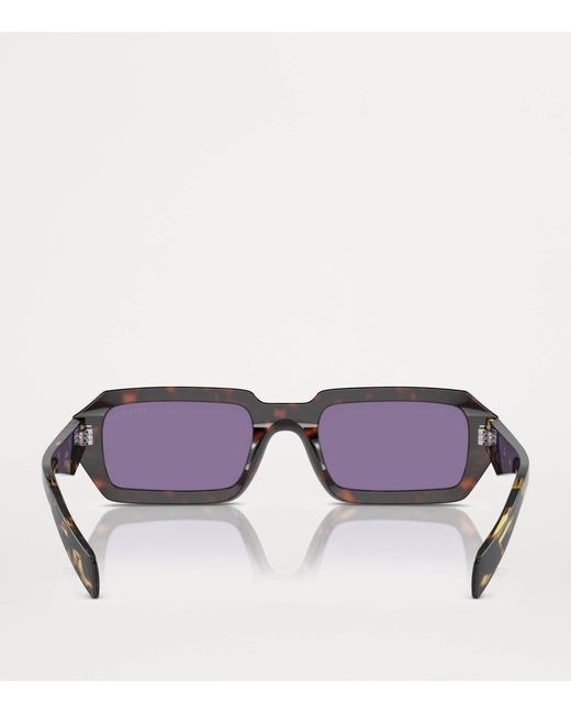 Prada Purple Acetate Rectangular Sunglasses