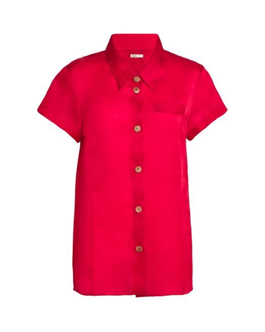 Khaite Red Silk Organza Keefe Shirt