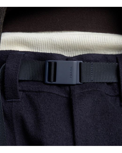 Prada Blue Cashmere Technical Trousers for men