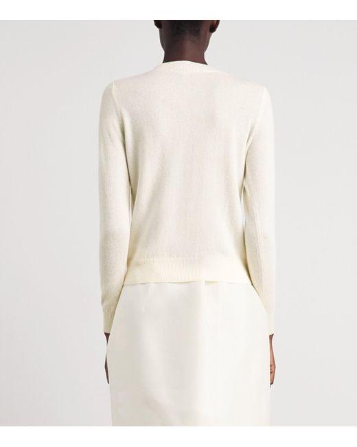 LEO LIN White Wool-Cashmere Claire Cardigan