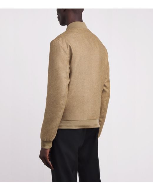 Corneliani Natural Silk-Virgin Wool Bomber Jacket for men