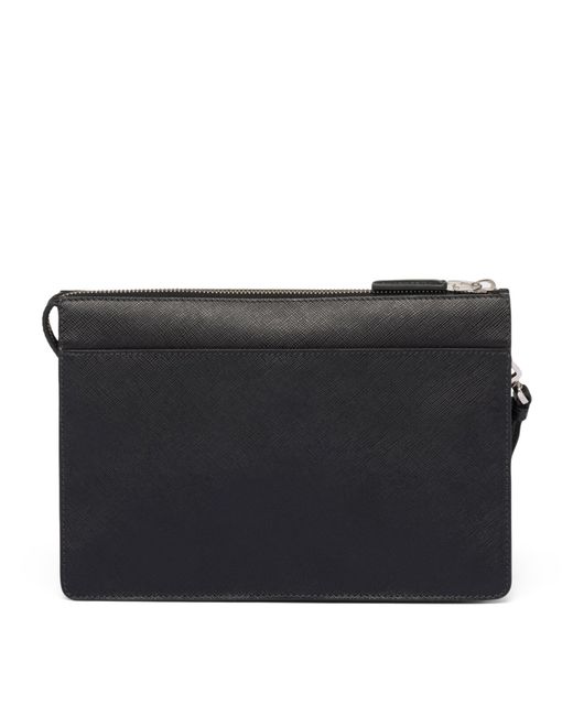 Prada Black Saffiano Leather Pouch for men